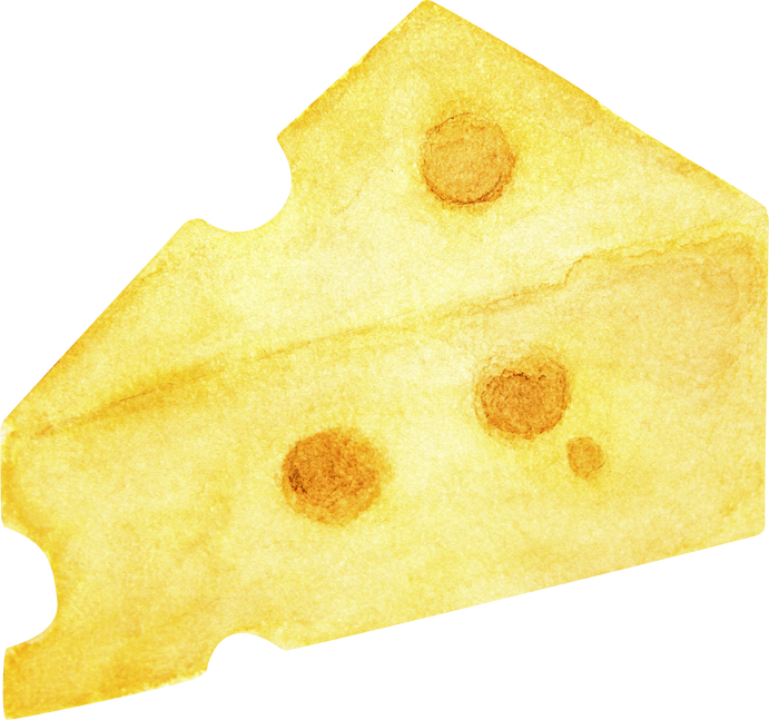 Cheese in Watercolor Style
