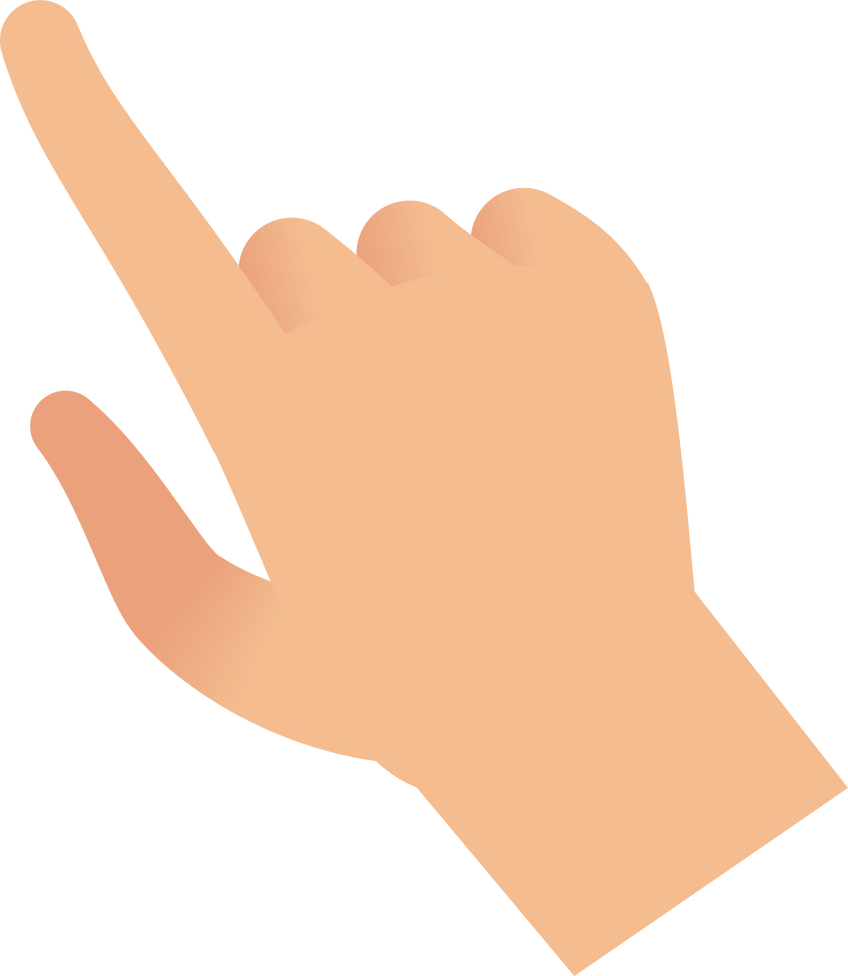 Touch hand gesture. Touching screen forefinger icon